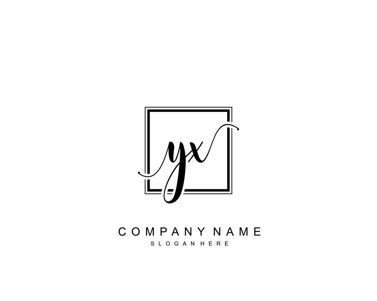 Initial YX beauty monogram and elegant logo design, handwriting logo of initial signature, wedding, fashion, floral and botanical with creative template. vector