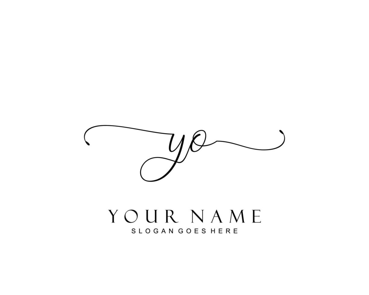 Initial YO beauty monogram and elegant logo design, handwriting logo of initial signature, wedding, fashion, floral and botanical with creative template. vector