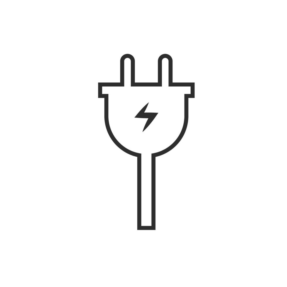 electric cord black line  icon vector