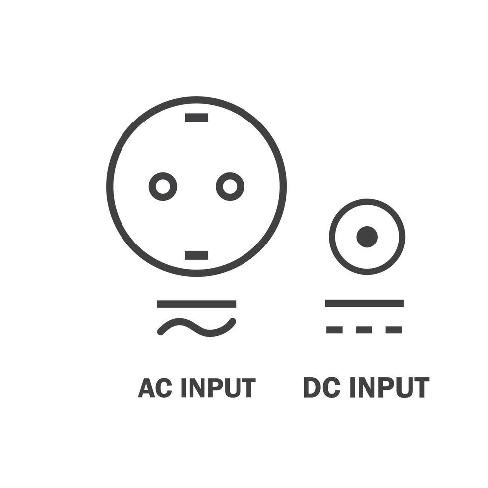 ac dc current input icon vector symbol template