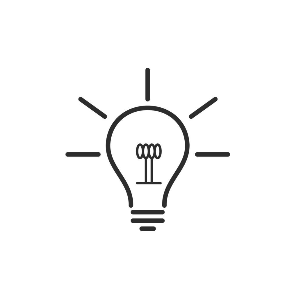 bulb line icon vector design template