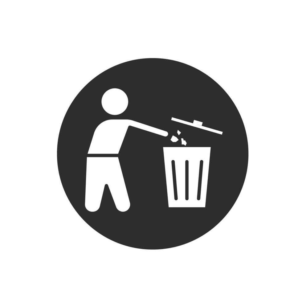 personas lanzar basura icono vector diseño modelo