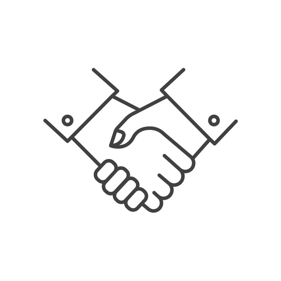 shake hands line icon vector concept design element template