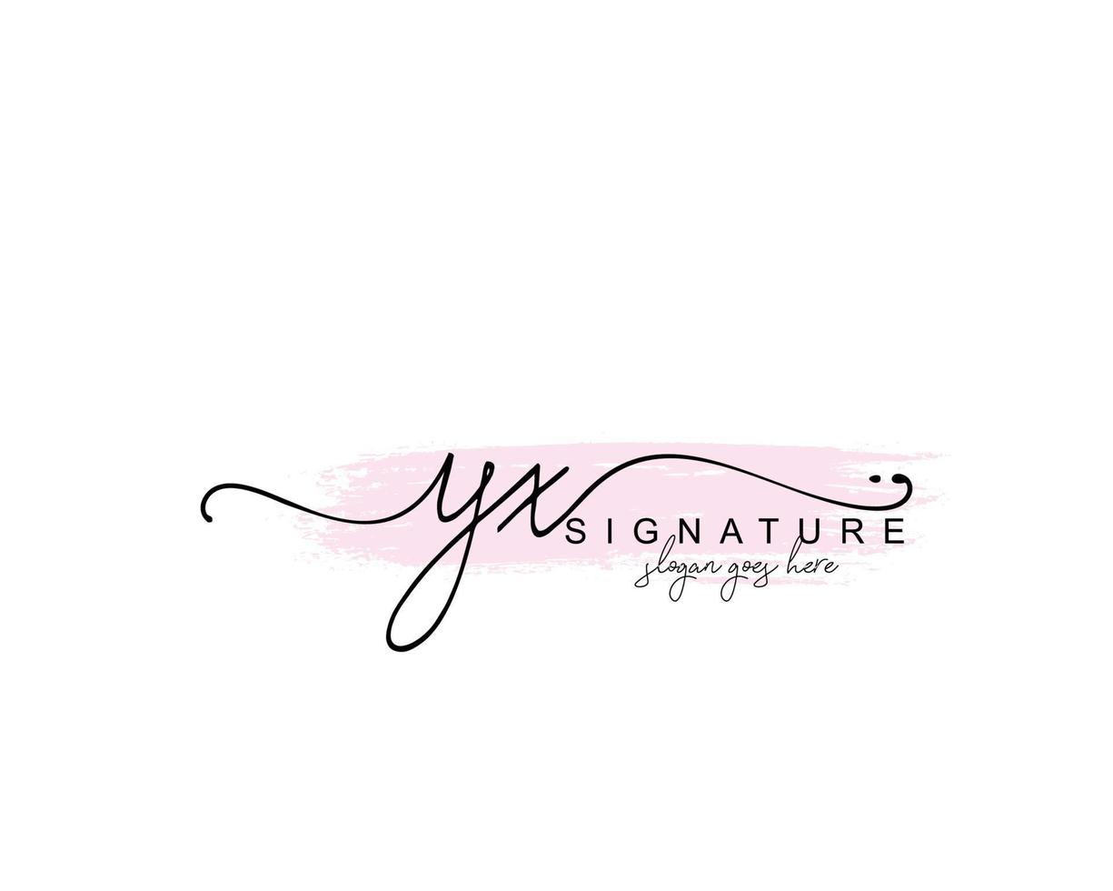 Initial YX beauty monogram and elegant logo design, handwriting logo of initial signature, wedding, fashion, floral and botanical with creative template. vector