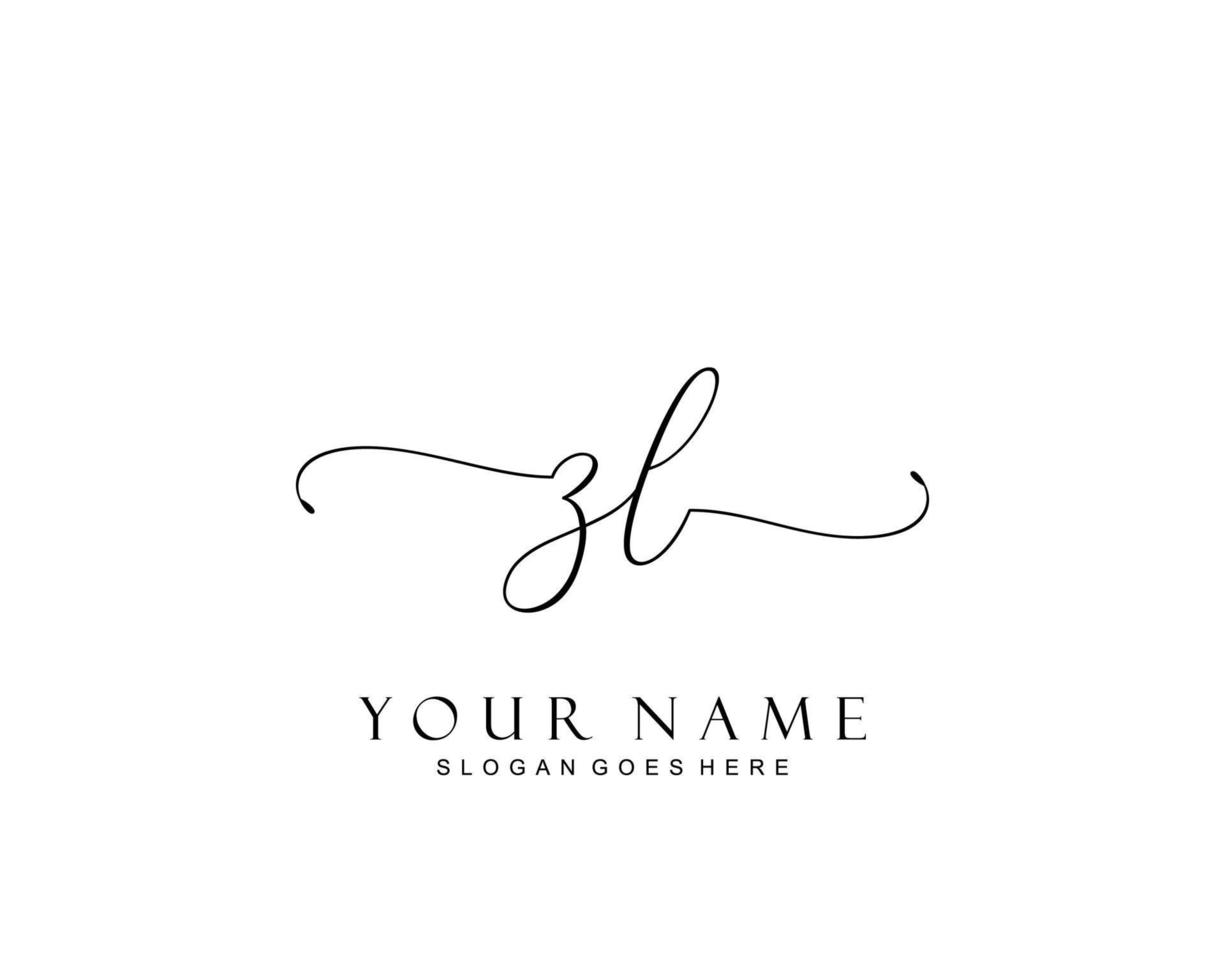 Initial ZL beauty monogram and elegant logo design, handwriting logo of initial signature, wedding, fashion, floral and botanical with creative template. vector