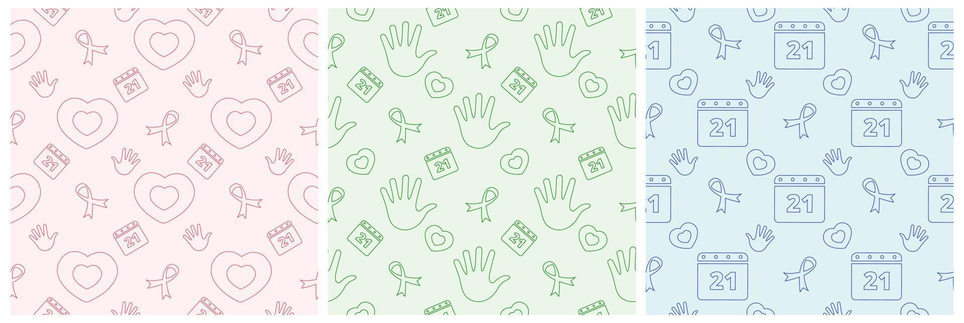 World Down Syndrome Day Seamless Pattern Design in Template Hand Drawn Cartoon Flat Illustration vector