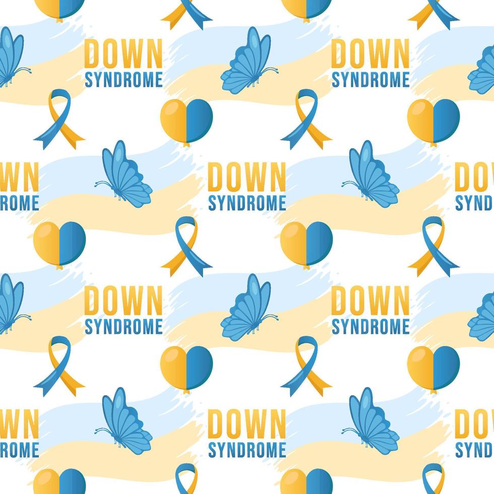 World Down Syndrome Day Seamless Pattern Design in Template Hand Drawn Cartoon Flat Illustration vector