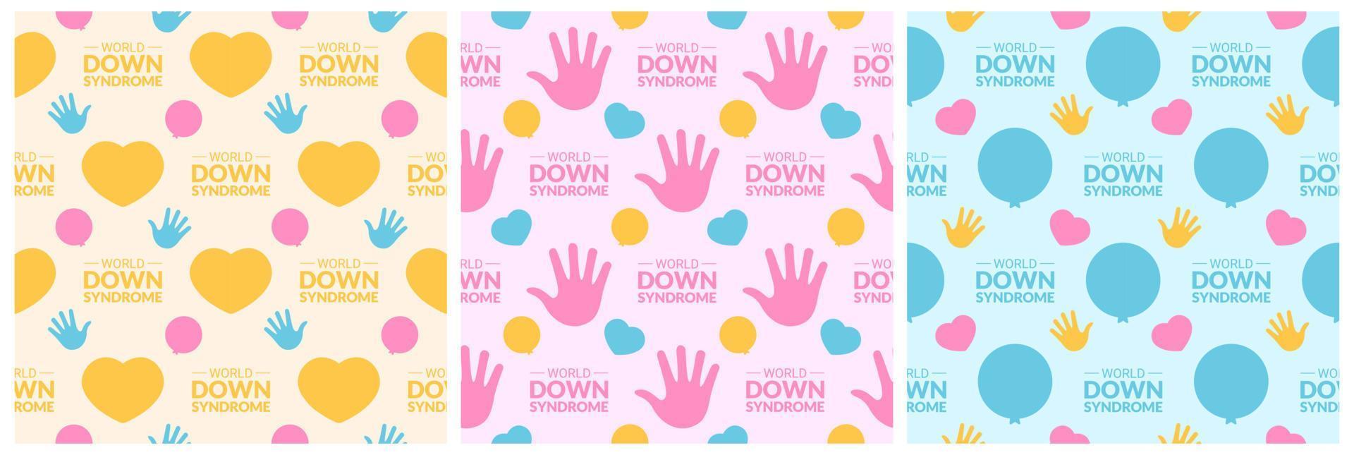 World Down Syndrome Day Seamless Pattern Design in Template Hand Drawn Cartoon Flat Illustration vector