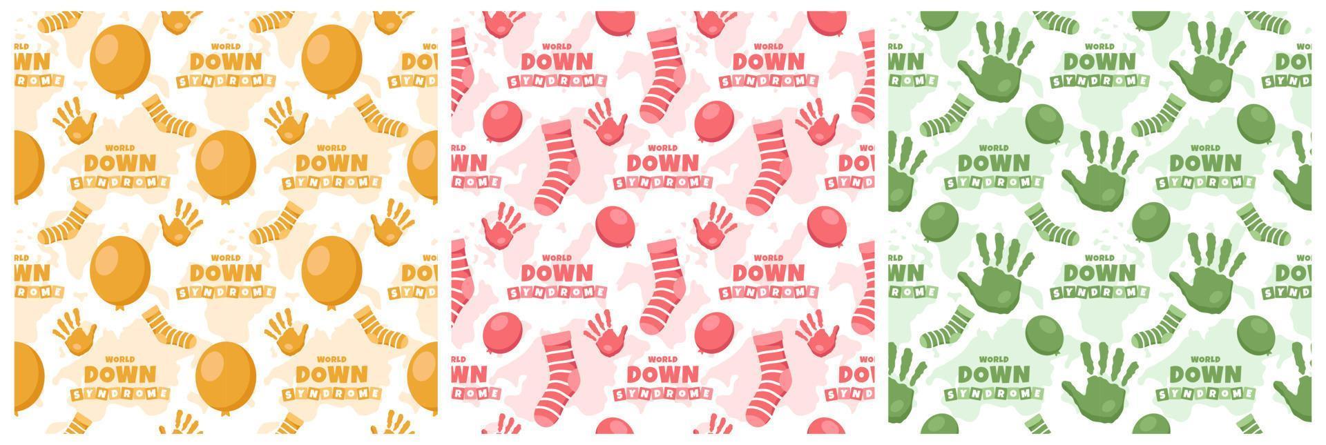 World Down Syndrome Day Seamless Pattern Design in Template Hand Drawn Cartoon Flat Illustration vector