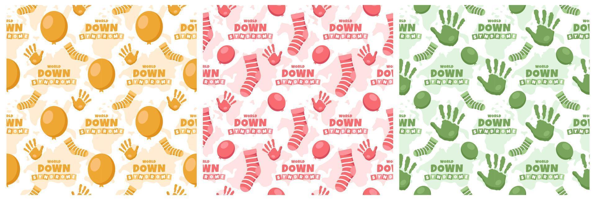 World Down Syndrome Day Seamless Pattern Design in Template Hand Drawn Cartoon Flat Illustration vector