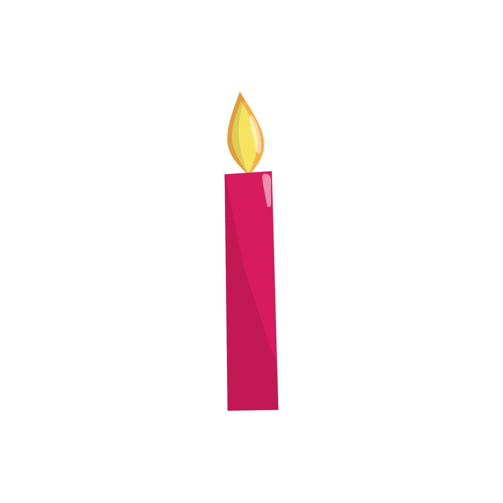 Single vector image of a candle in pink color 19816380 Vector Art at