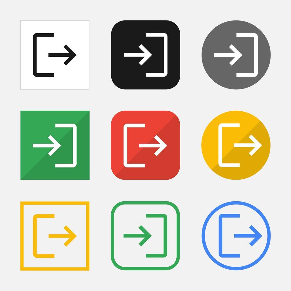 Set of Login and Logout icons for your web site or mobile app vector