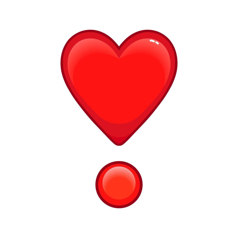 Red heart point Large size icon for emoji smile vector
