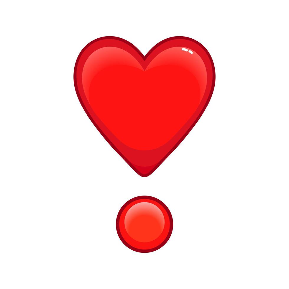 rojo corazón punto grande Talla icono para emoji sonrisa vector