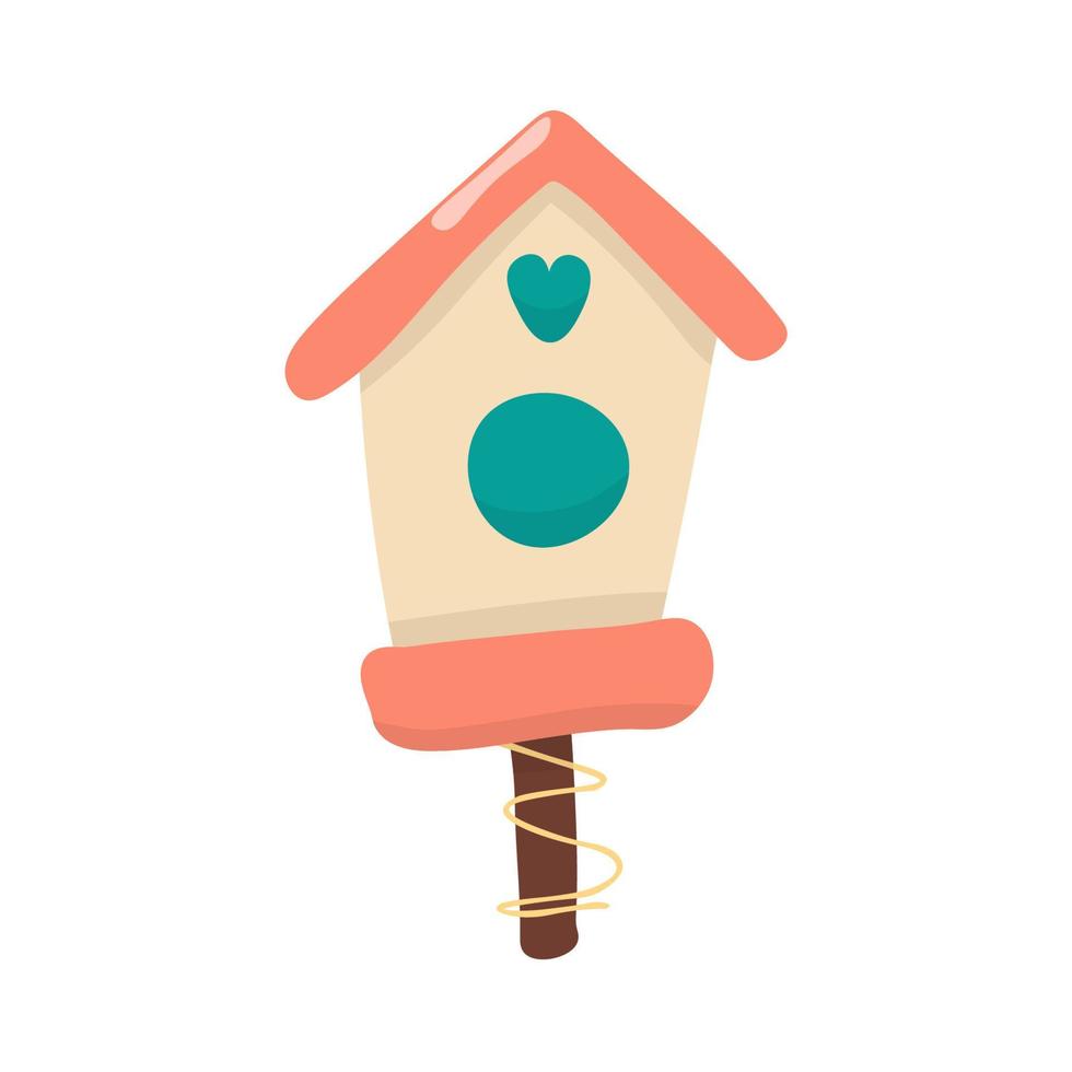 Vector clipart birdhouse in hand draw style, on white background
