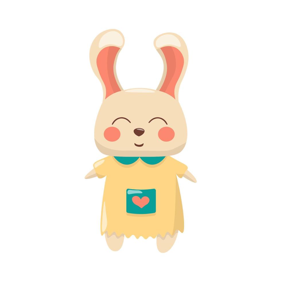 vector soltero imagen de un linda Conejo en un amarillo vestir en mano dibujado estilo