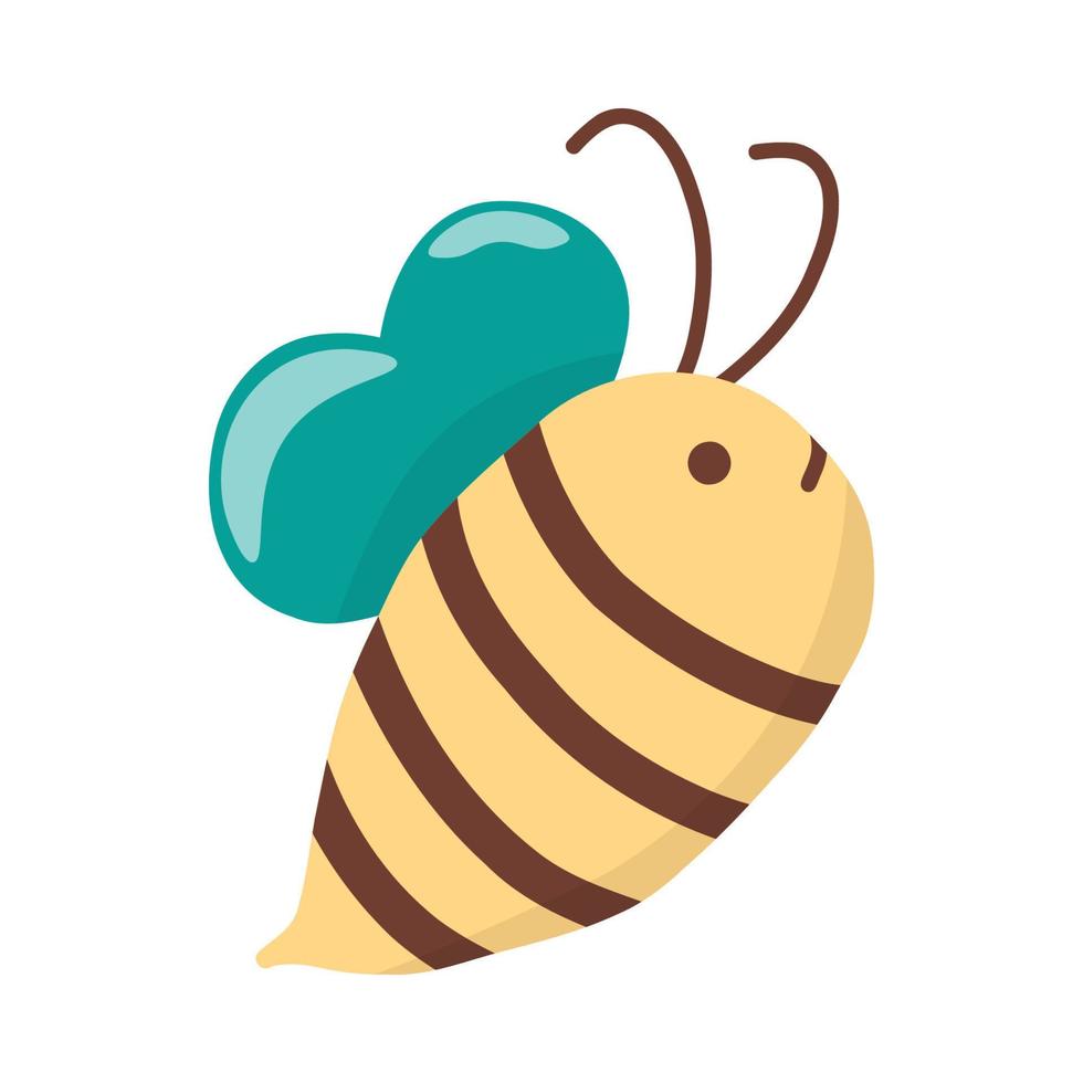 Vector single clipart cute bee in color, on a white background