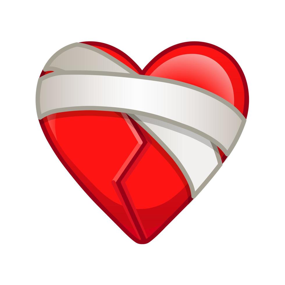 corazón en vendajes grande Talla icono para emoji sonrisa vector