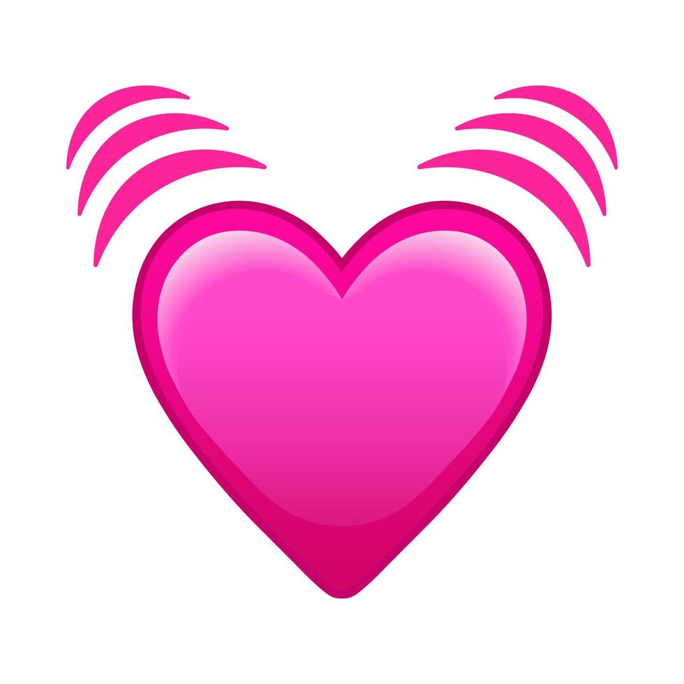 Heart beats Large size of emoji romance icon vector