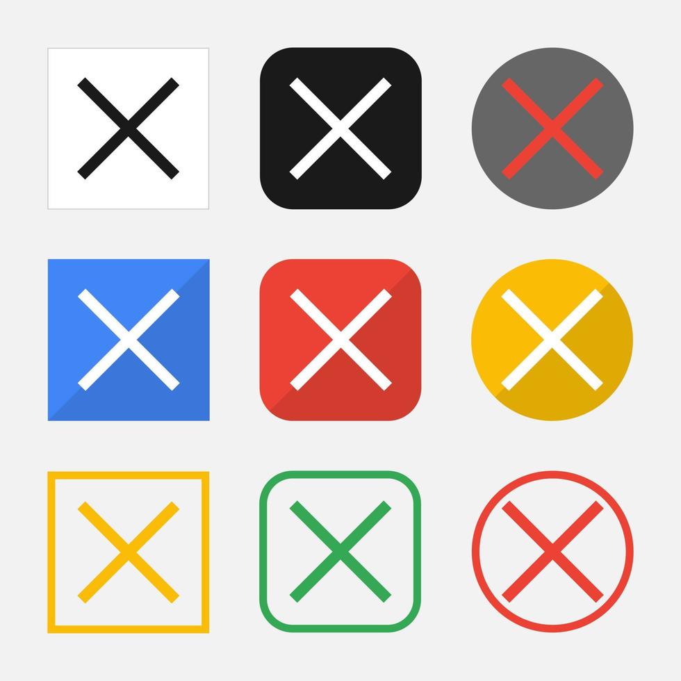 Set of close icons for your web site or mobile app vector