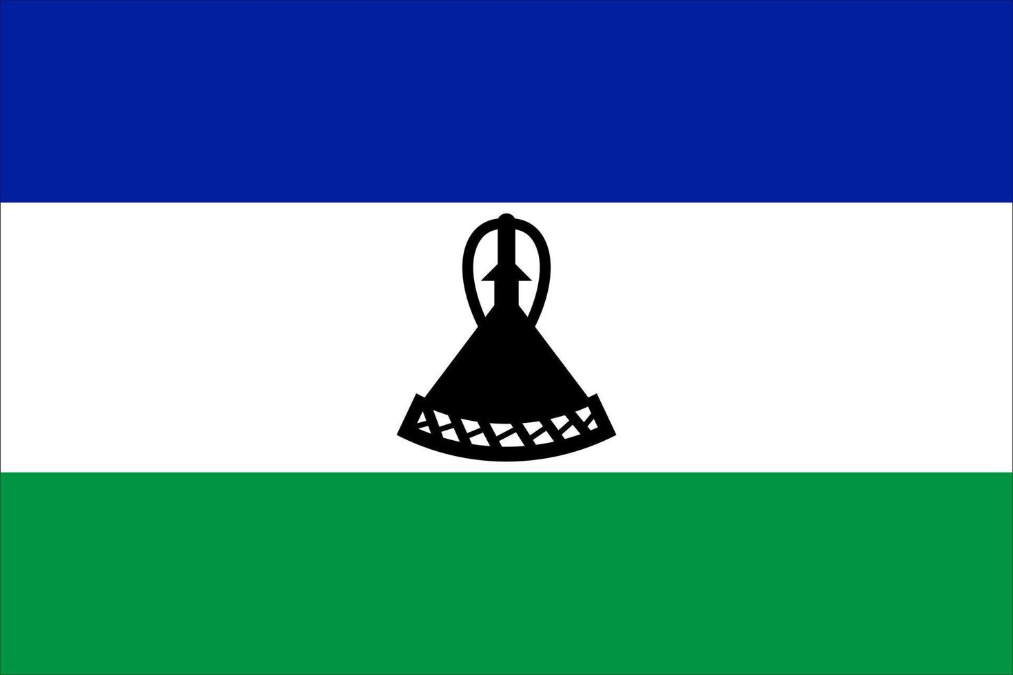 Lesotho flag simple illustration for independence day or election vector
