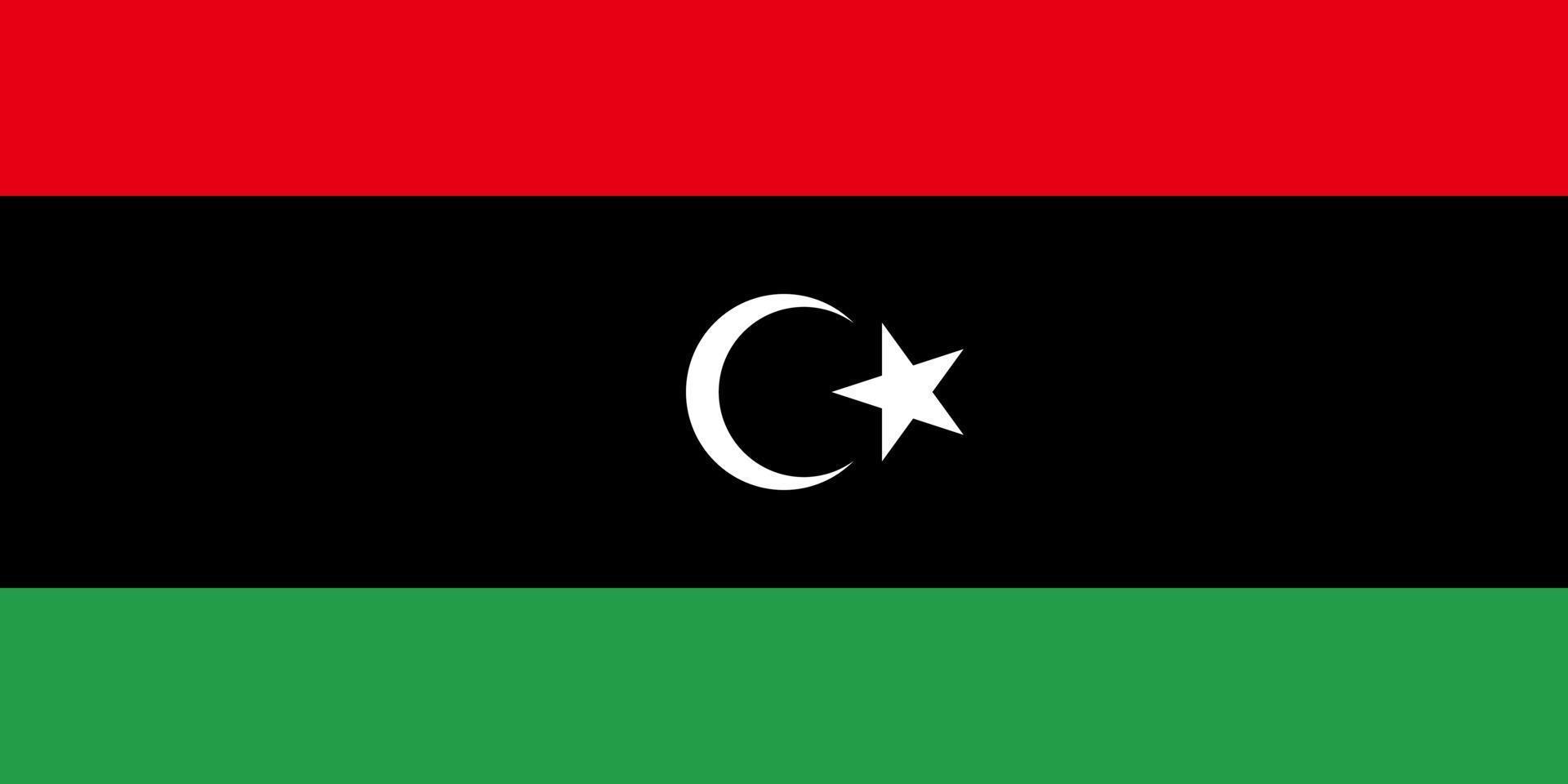 Libya flag simple illustration for independence day or election vector