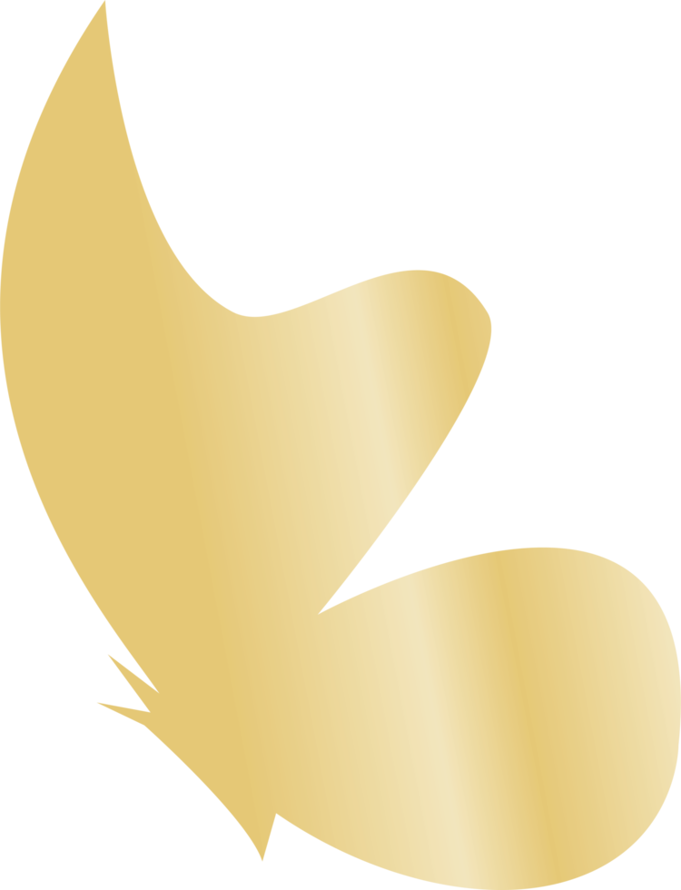 goud vliegend vlinder grafisch element png