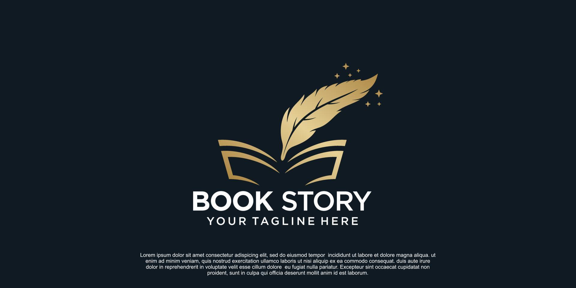 Book story logo design with simple concept Premium Vector Part 2