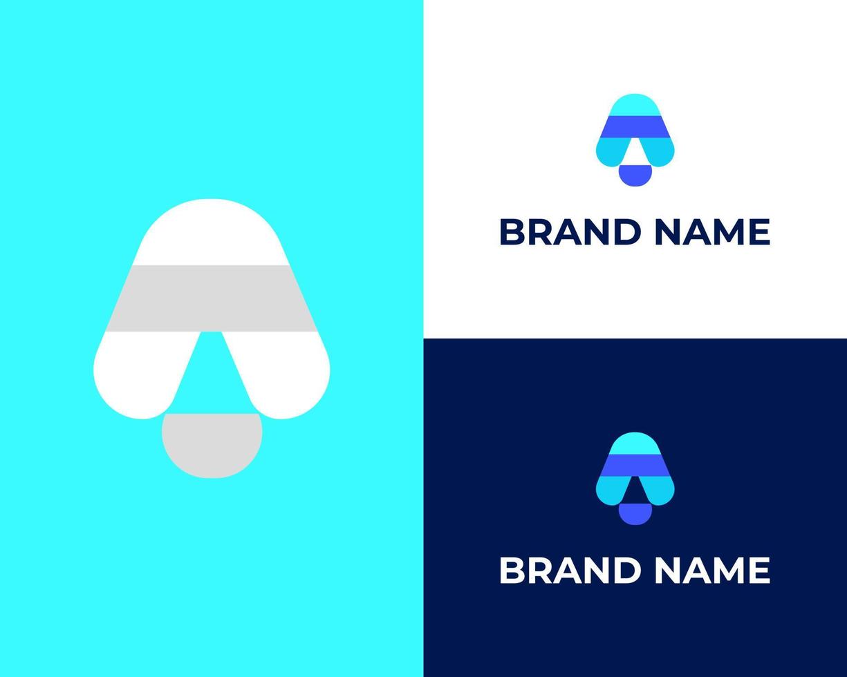simple letter a with drop logo template vector