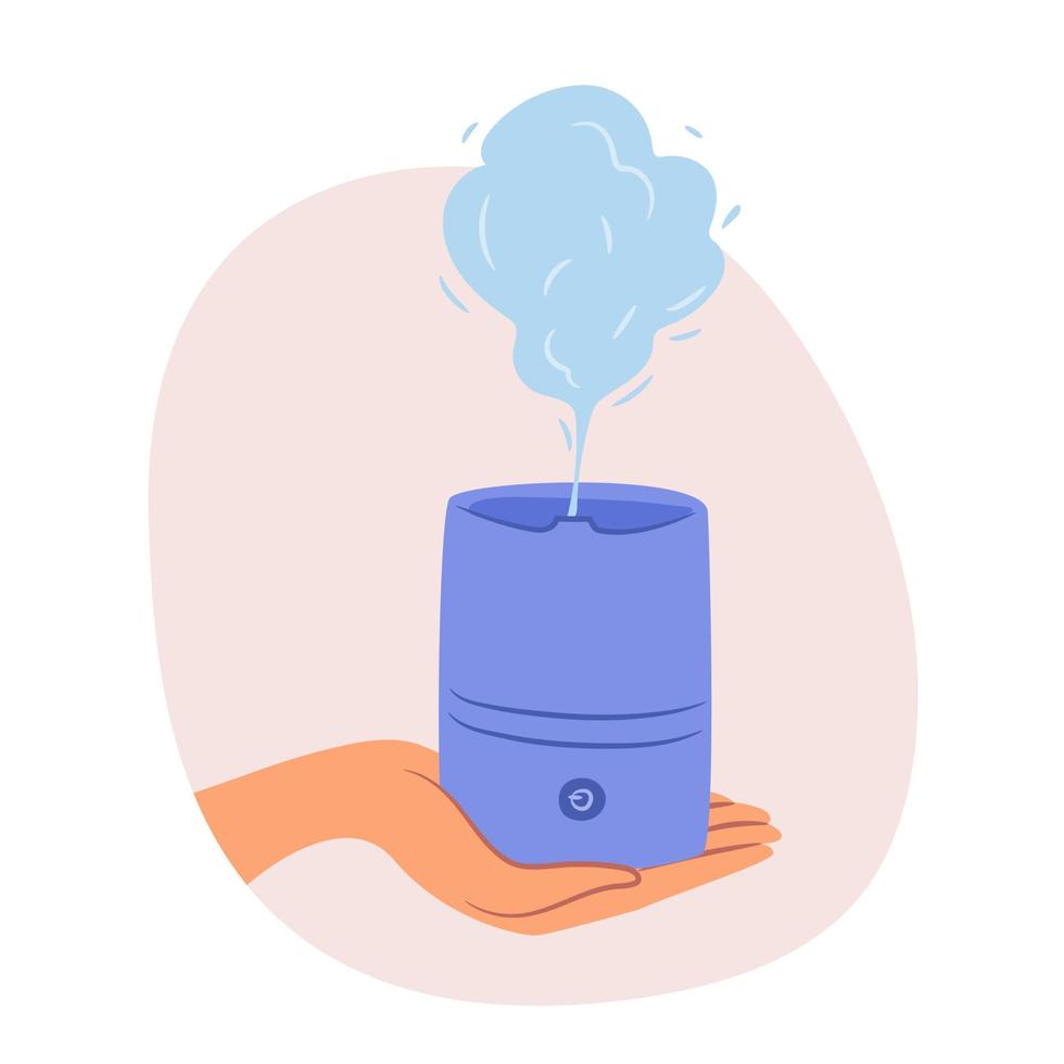 Humidifier in hand vector illustration isolated on white background