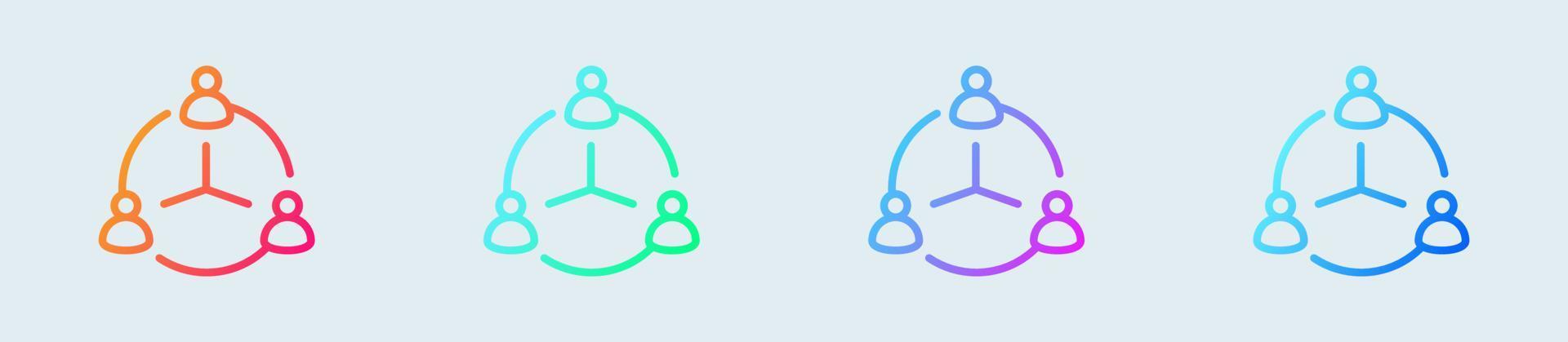 Networking line icon in gradient colors. Relation signs vector illustration.