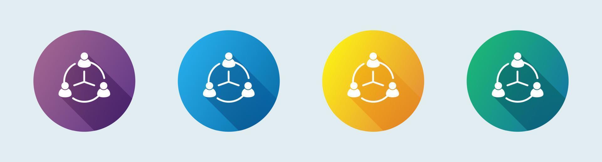 Networking solid icon in flat design style. Relation signs vector illustration.