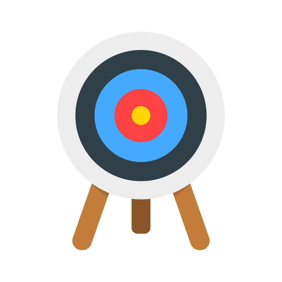 Empty dartboard on tripod isolated on white background. Archery target ring for sport or business infographic vector