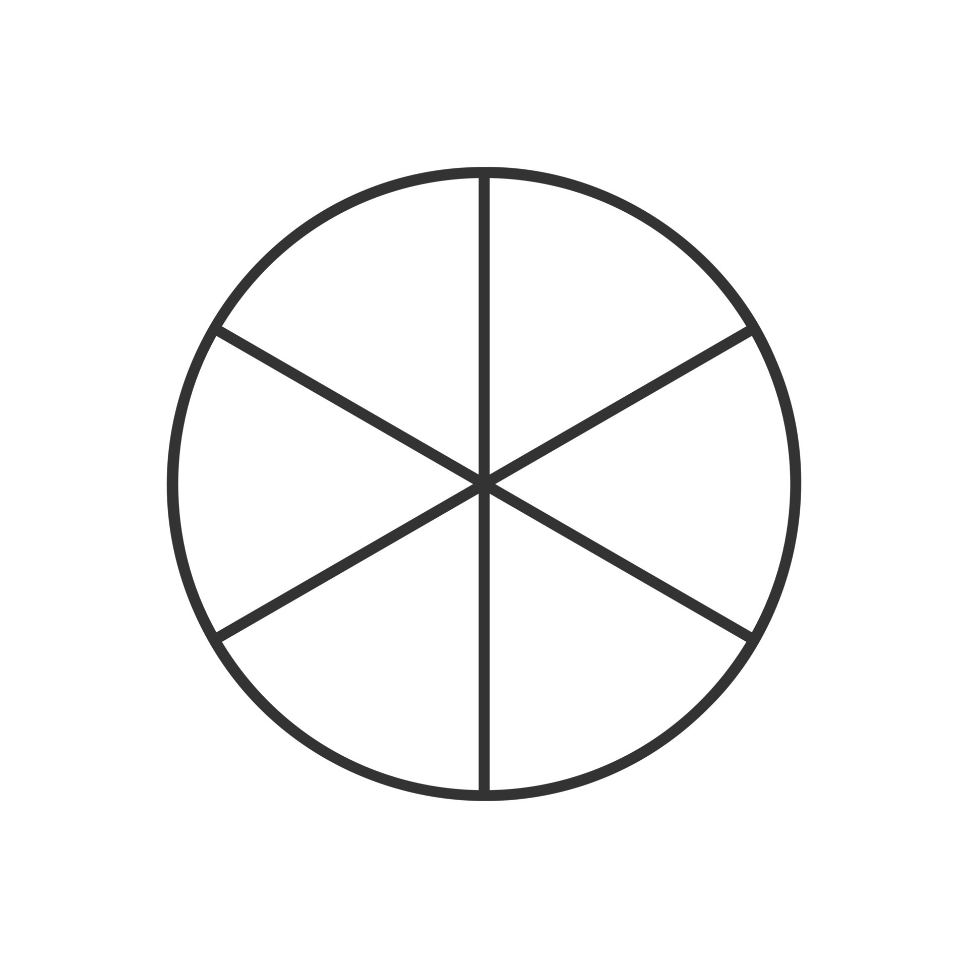 Circle Divided In 6 Segments Isolated On White Background Pie Or Pizza 