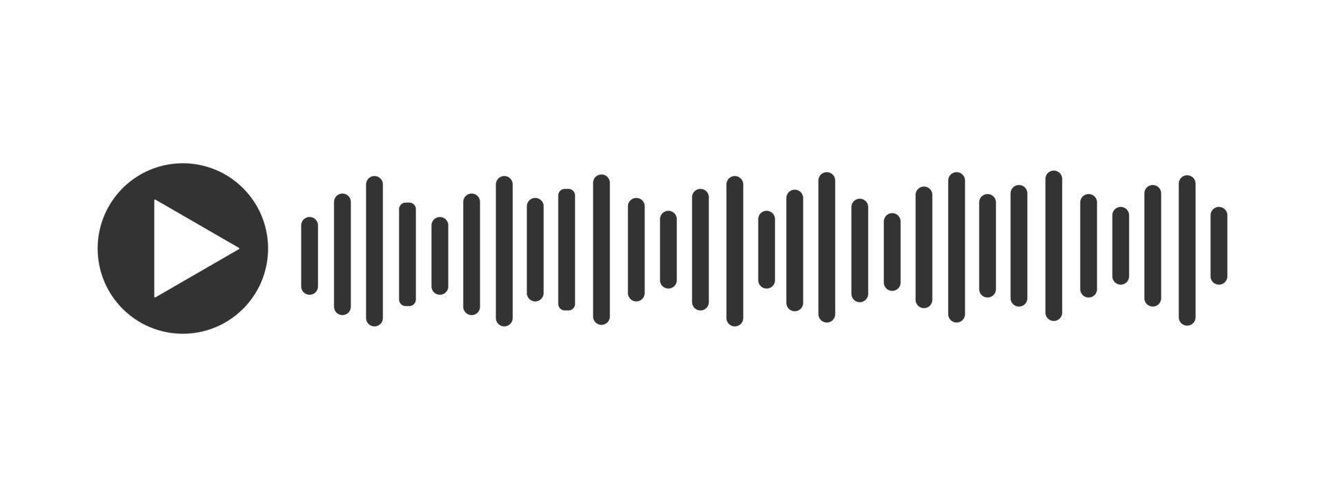 Voice message sign. Audio chat element with play icon and sound wave vector