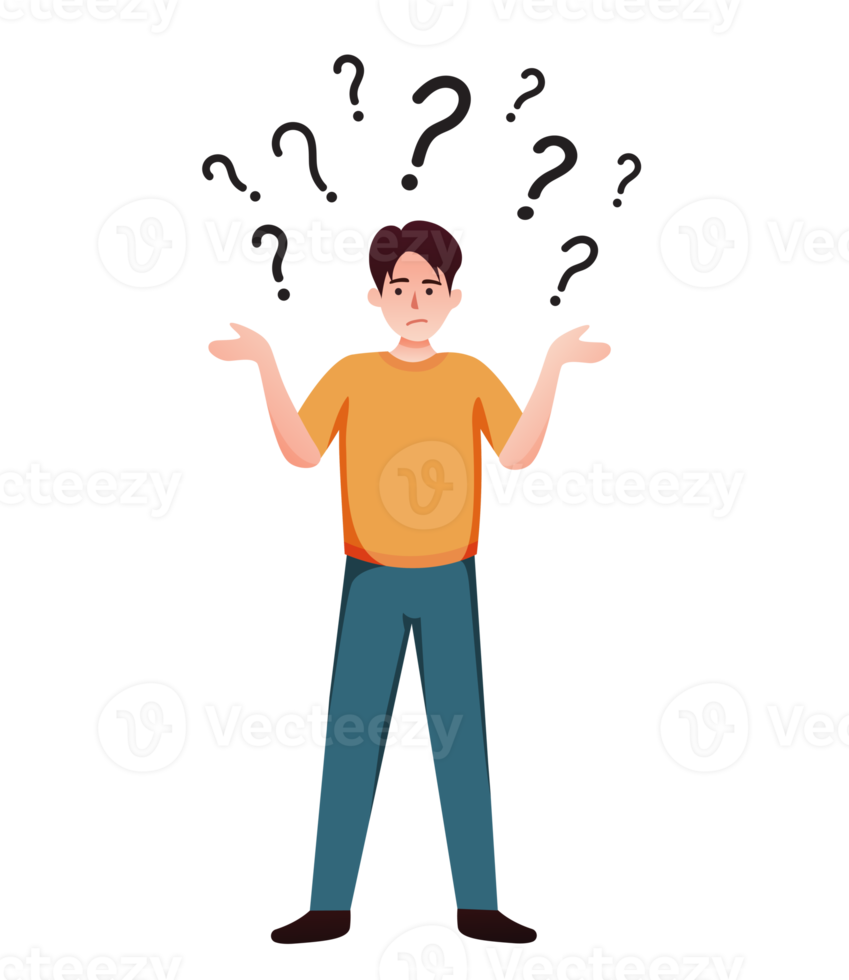 Mann im Zweifel Frage Markierungen png