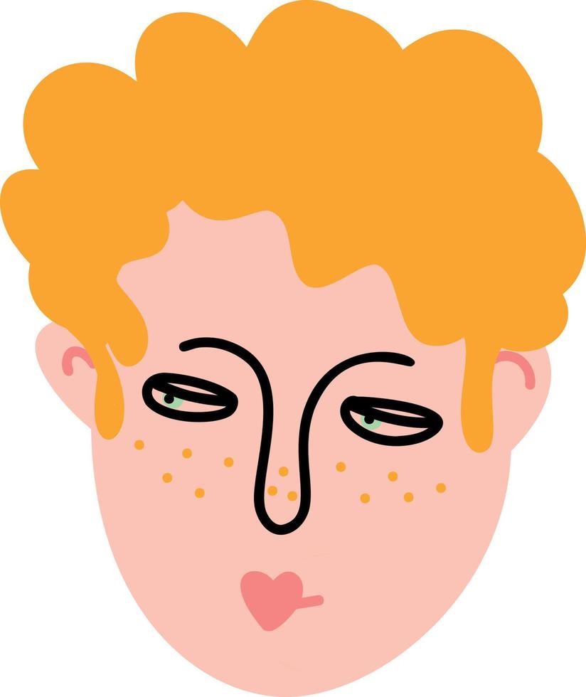 the face of a blond male avatar vector