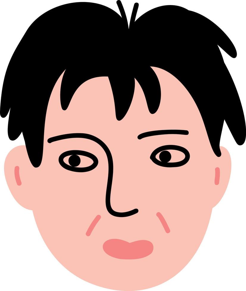 face brunette male avatar vector