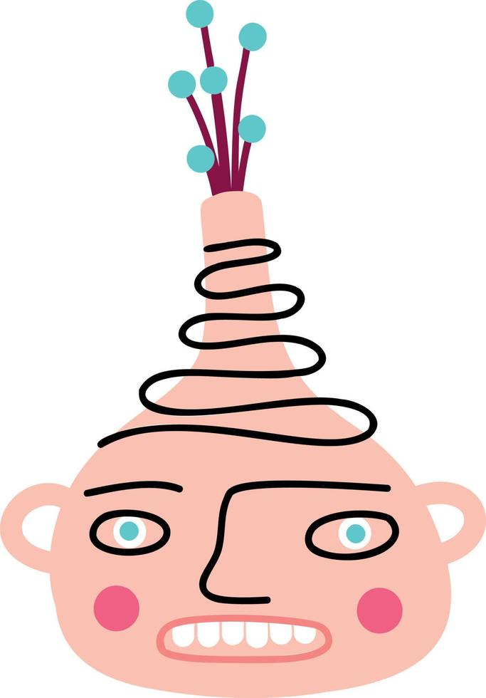 funny punk with bizarre hair and Ugly face vector