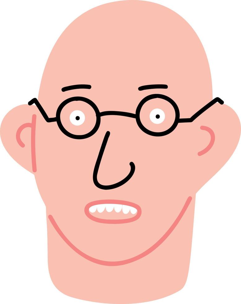 Set of funny female and male faces. Vector illustration on a white background