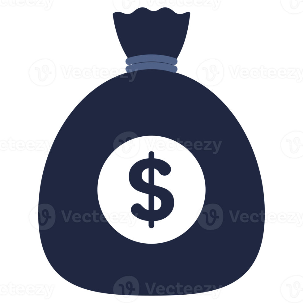 dollar symbol pengar väska platt ikon png