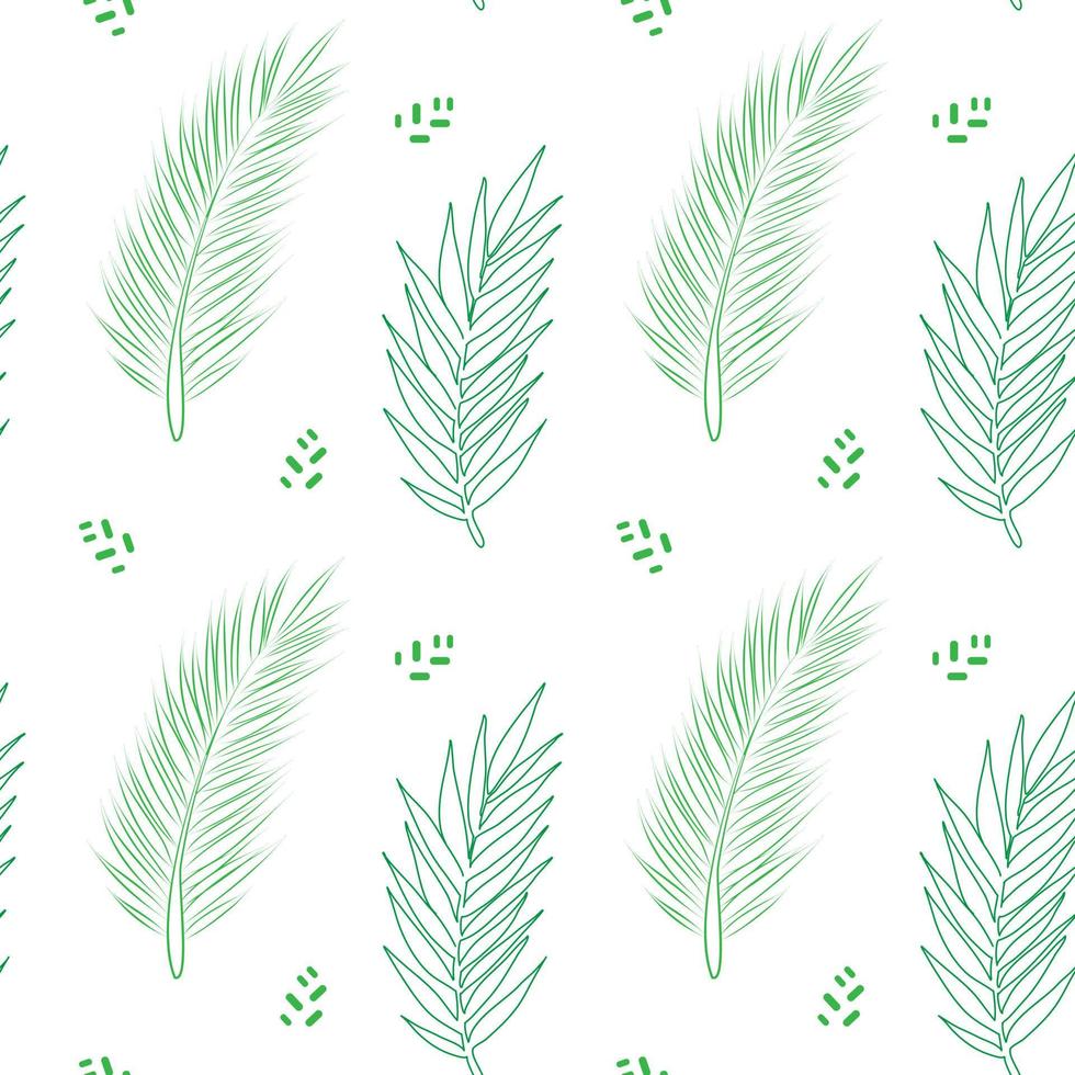 Beautiful Seamless Pattern with Palm Branches. vector
