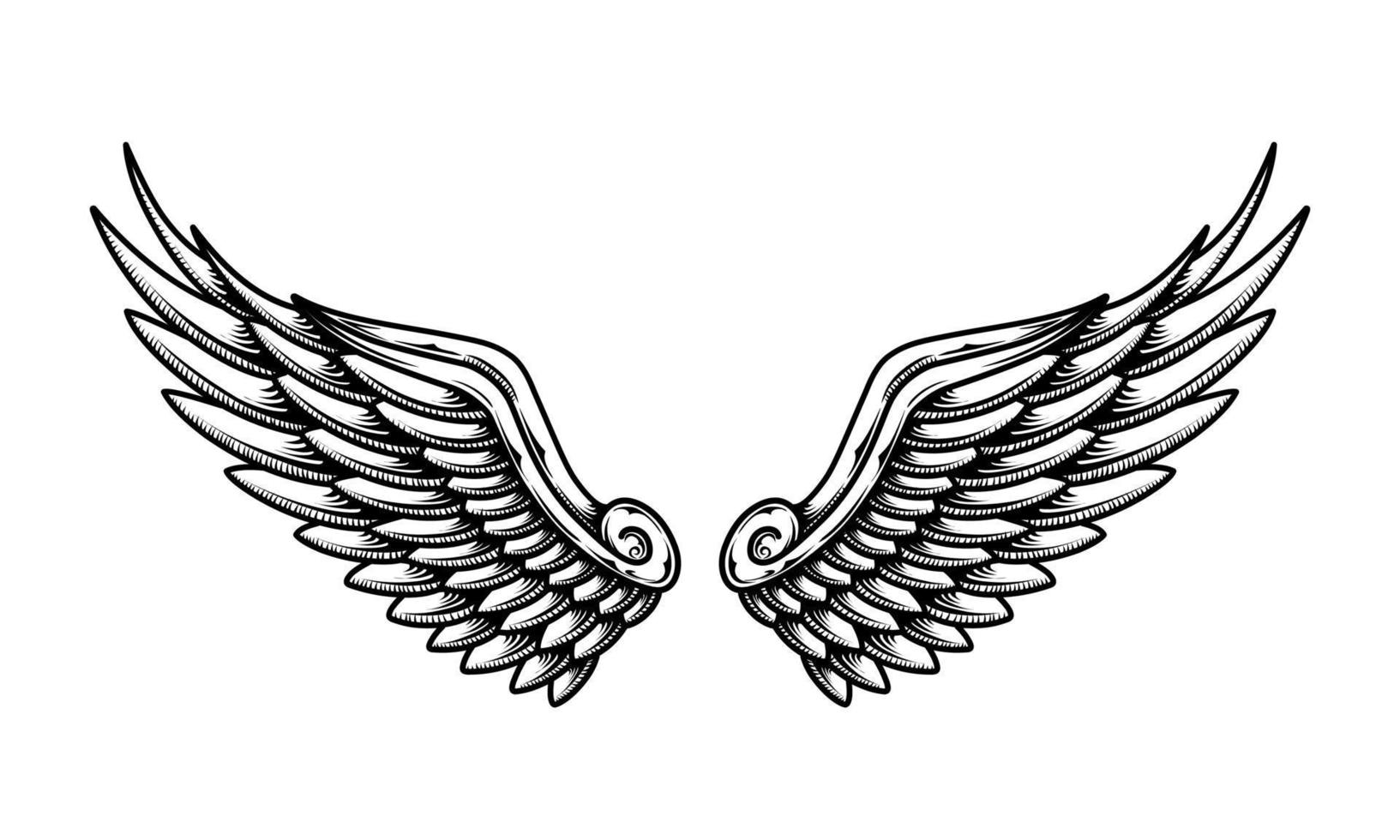 Free vector angel wings tribal tattoo