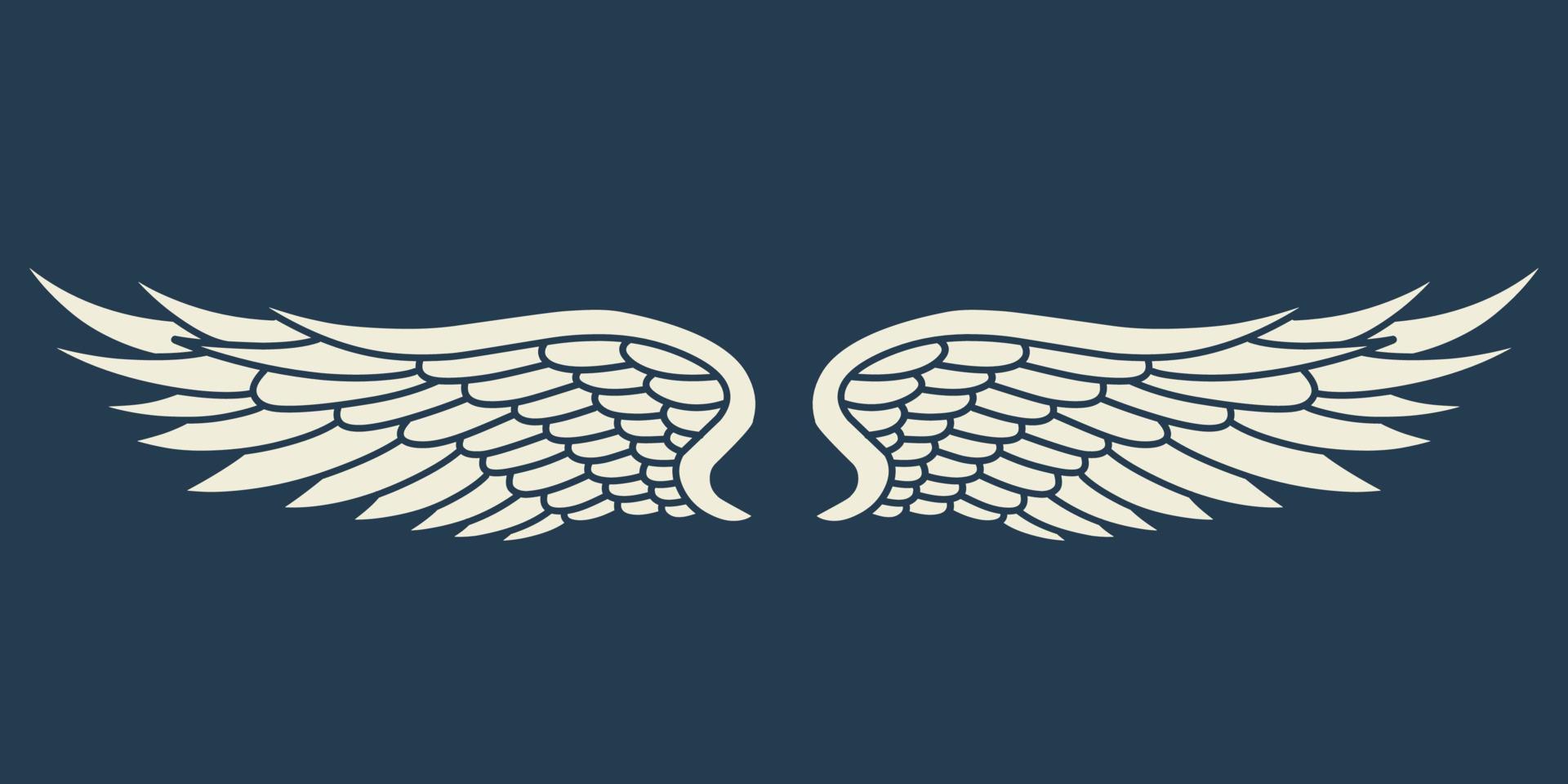 icono del logotipo vectorial alas de ángel blanco vector