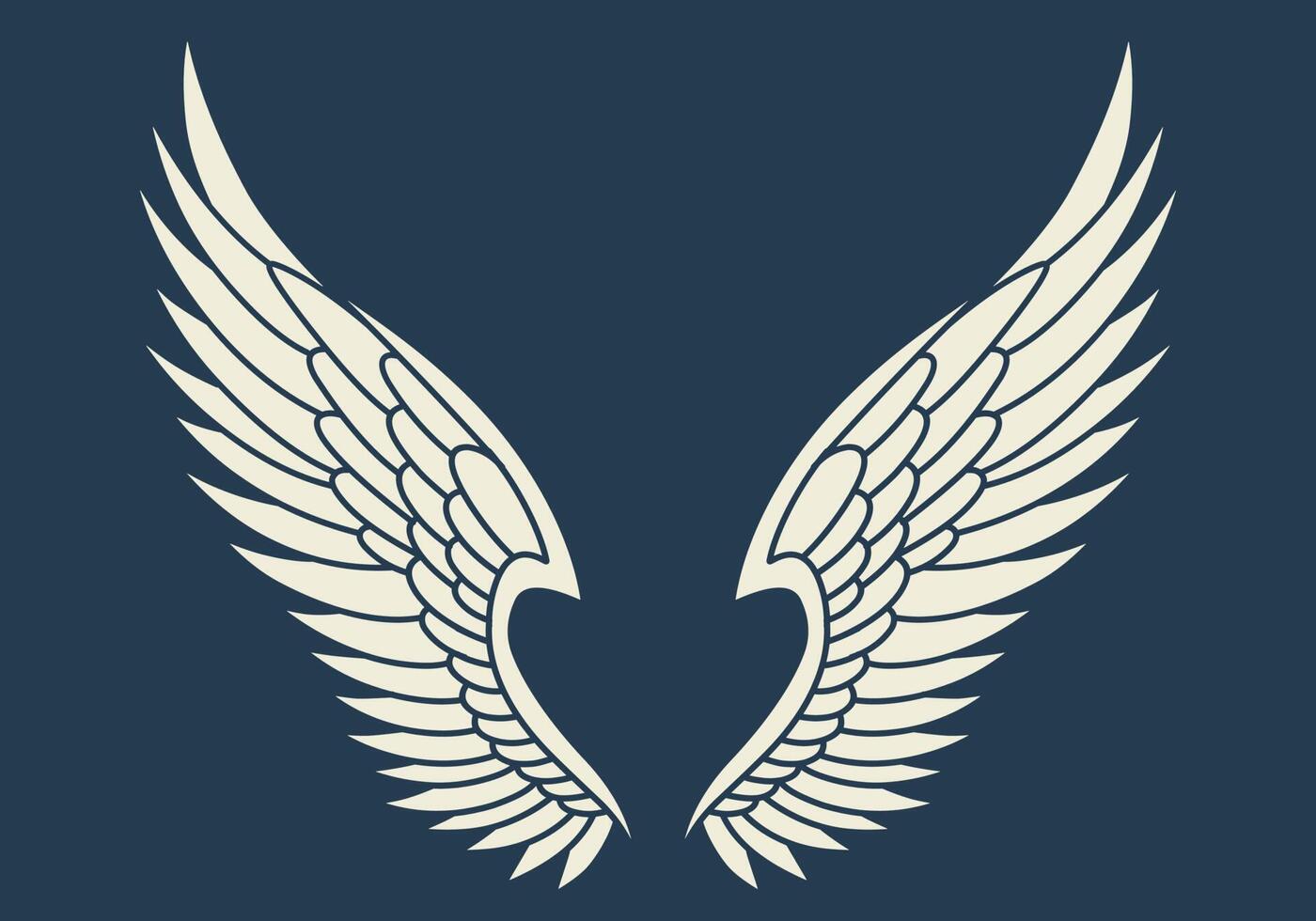 Vector logo icon white angel wings