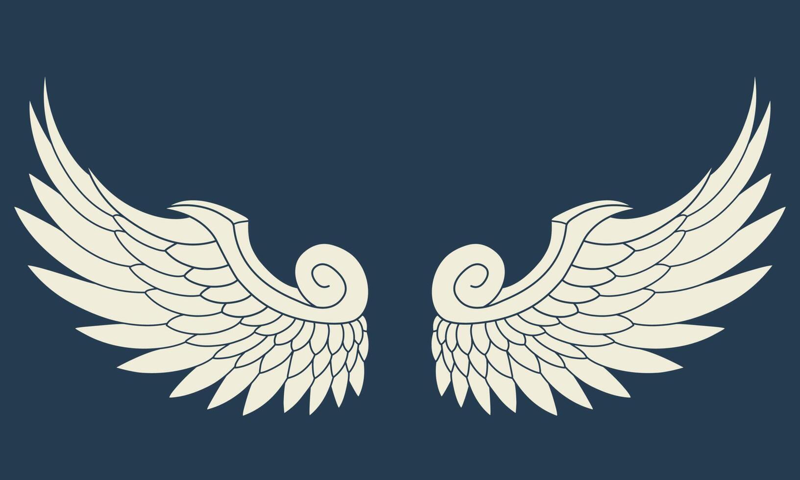 Vector logo icon white angel wings