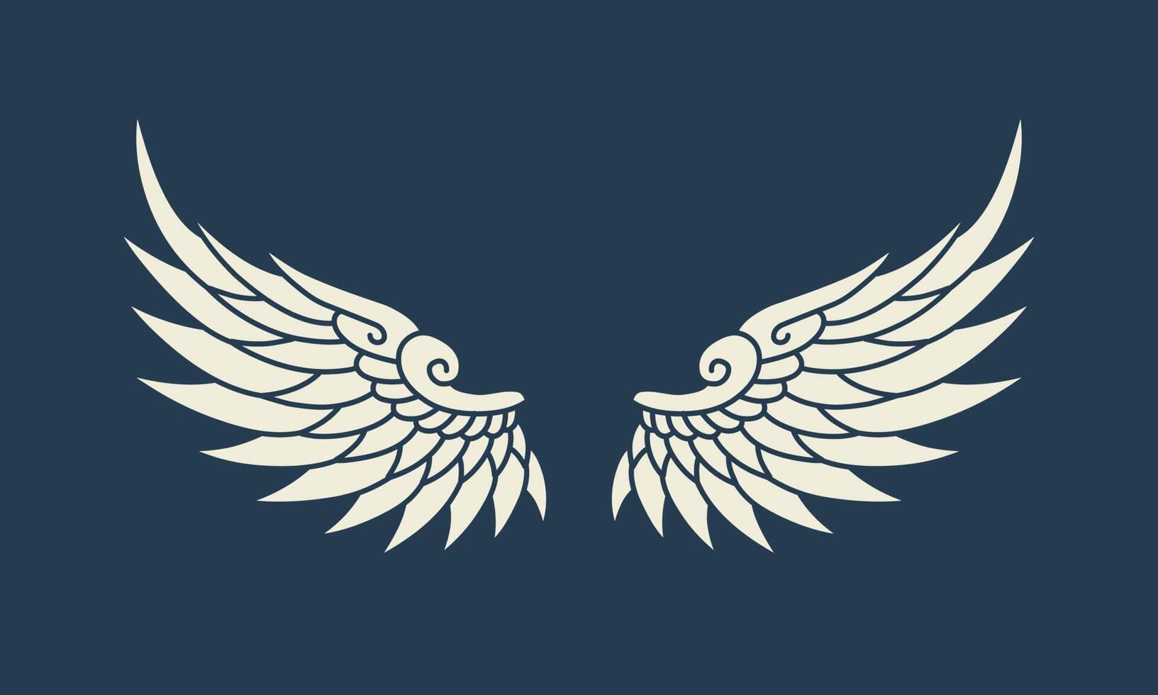 Vector logo icon white angel wings