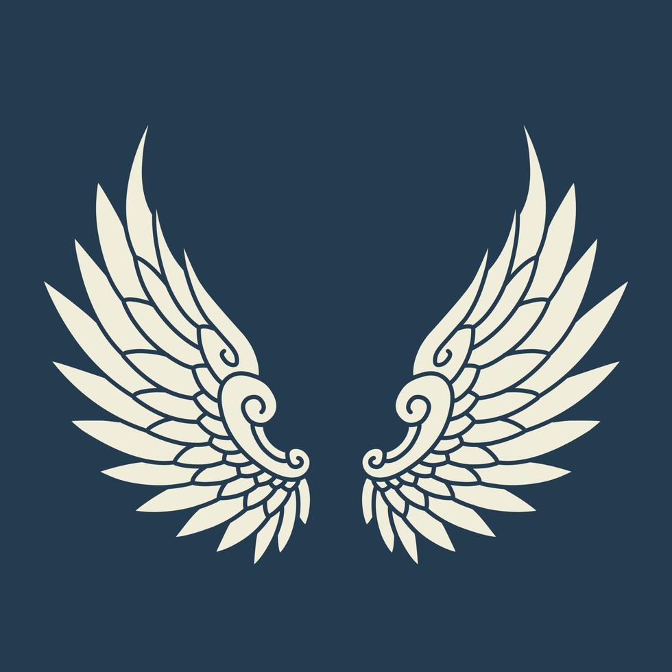 Vector logo icon white angel wings