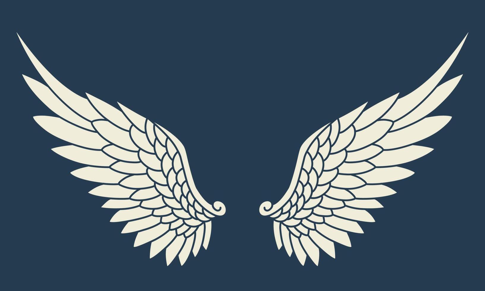 Vector logo icon white angel wings
