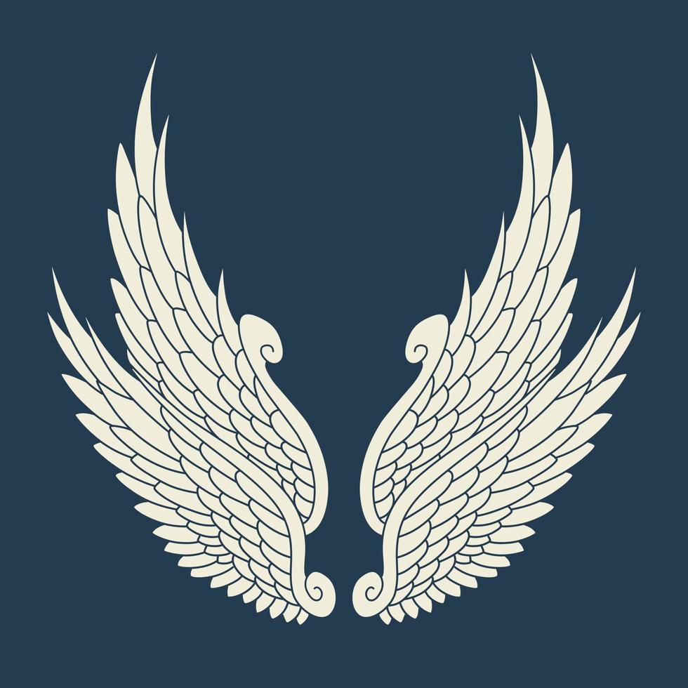 Vector logo icon white angel wings